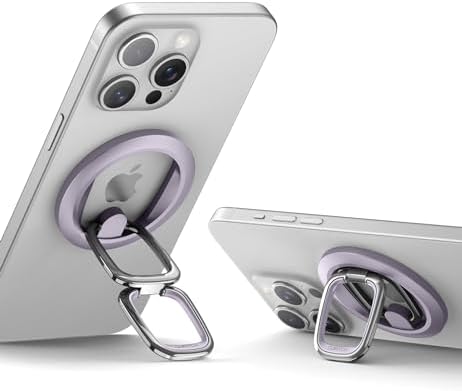 SURITCH Mag Safe Phone Grip – Innovative Magnetic Ring Holder for i Phone 15 Series, 360-Degree Adjustable Kickstand for Optimal Viewing, Ergonomic Design for Secure Handling, Sleek Silver Finish, Seamless Compatibility with Mag Safe Cases – Transform Your Mobile Experience