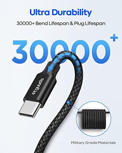 Premium 10 ft USB C to USB C Charging Cable – 3-Pack | High-Speed 60 W Power Delivery Cable for Samsung Galaxy S23, S22, S21, Note 20, Z Fold/Flip, and USB C Laptops | Durable Design for Fast Charging & Data Transfer | Ultimate Flexibility for Home and Office Use