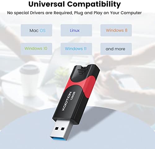 KOOTION 256 GB USB 3.0 Flash Drive – High-Speed Retractable Thumb Drive with Rugged Design and LED Indicator for Reliable Data Storage and Transfer – Ideal Memory Stick for Professionals and Students