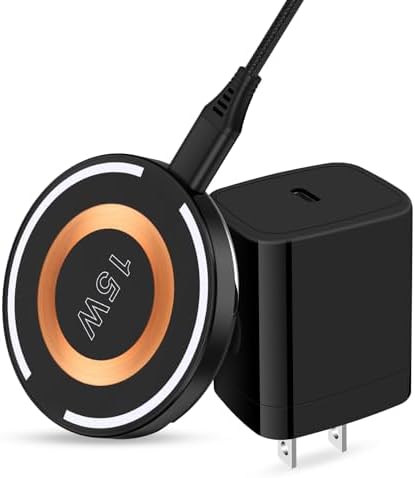 Samsung S25 Ultra Magnetic Wireless Charger – 15 W Fast Charging Pad with PD 3.0 Adapter for i Phone 16/15 Pro Max, Galaxy S25/S24/S23, and Pixel 9/8 Pro – Ultimate Compatibility & Superior Speed for Home & Office Use