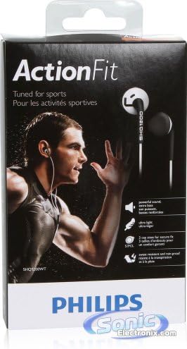 Philips SHQ1200/28 Action Fit Sports In-Ear Headphones – Ultimate Lightweight Earbuds for Intense Workouts and Seamless Sound Experience