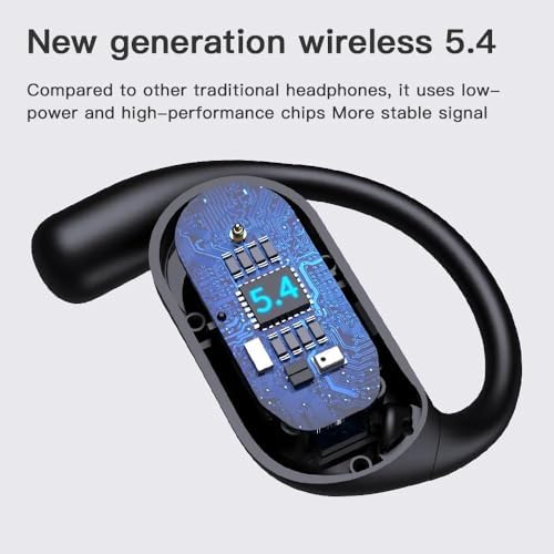 KDH Smart Bluetooth 5.4 Open Ear Wireless Earbuds – Cutting-Edge Noise Cancellation with Touchscreen Charging Case, IPX7 Waterproof Design for Ultimate Comfort and Safety on the Move, Ideal for Music Enthusiasts and Professionals