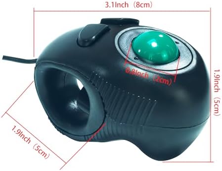 Ergonomic Finger Mouse – Handheld Trackball Pointer for Precision Navigation | Mini USB Wired Mouse for Enhanced Comfort & Speed | Ideal for Left & Right-Handed Users | Perfect for Mac & Windows Laptops and Desktops
