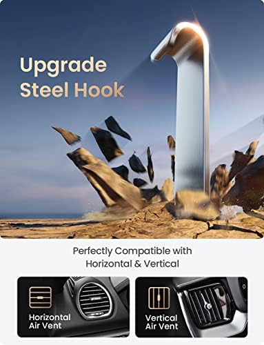 Upgrade Your Drive with the LISEN Universal Cell Phone Car Mount for i Phone & Samsung – Hands-Free Convenience with 2-Hook Vent Design, Enhanced Compatibility for i Phone 16/15 Pro Max Plus, Effortless Installation, and 360-Degree Rotation in Elegant Brown Finish
