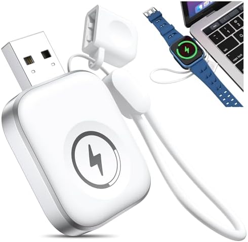 Magnetic Quick Charge Portable Charger for Apple Watch – Lightweight USB Cable Compatible with Ultra 2/1, Series 10-1 & SE – Effortless Travel Solution for Fast Smartwatch Power with Secure Cordless Design