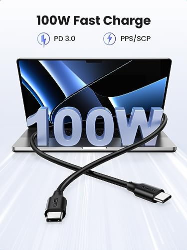UGREEN 100 W 3-Pack USB C Fast Charging Cable – 6.6 FT Durable Data Transfer Cord for i Phone 16/16 Plus/16 Pro, Mac Book Pro 2022, Galaxy S24/S23 Ultra, and i Pad Pro 2022 – Enhanced Power Delivery and High-Speed Connectivity for Tech Enthusiasts
