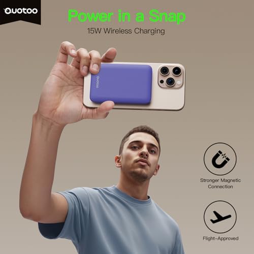 2025 Magnetic 15 W Slim Power Bank for i Phone – 5000 m Ah Magsafe Battery Pack with 20 W Fast Charging, Wireless Charger with LED Display for i Phone 12/13/14/15/16 Series – Ultimate Portability and Enhanced Charging Efficiency