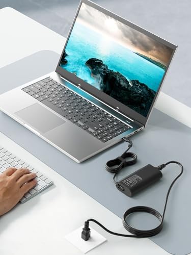 High-Power 100 W USB-C Laptop Charger for Dell Models – Fast Charging AC Adapter with Enhanced Compatibility for Latitude, Inspiron, and Precision Series – Eco-Friendly TPE Cable, Multiple Safety Protections, and Convenient Cable Management – Ideal Travel Companion for Home and Office Use
