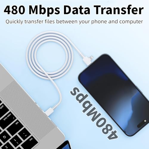 Premium 10-Foot USB-C to Lightning Charging Cable Set – Fast 90-Degree Connector for i Phone 16/15/14/13/12, i Pad, Mac Book, and Samsung Galaxy – Enhanced Durability with Superior Compatibility for Effortless Power and Connectivity