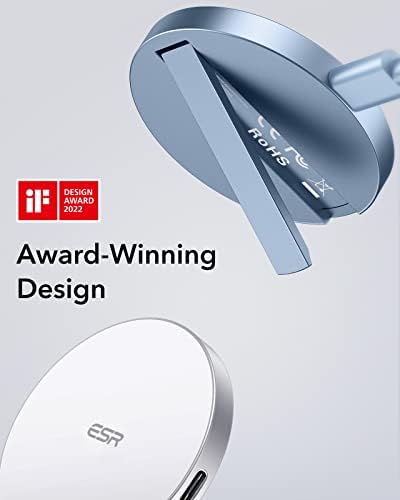 ESR Mag Safe 15 W Wireless Charger – Dual USB-C Charging Pad for i Phone 16 Pro Max, 16 Pro, 16, 16 Plus, 15, 14, 13, 12, and Galaxy S25 – Sleek Desert Titanium Finish – Effortless Magnetic Alignment for Air Pods Pro/3/4 – High-Speed Charging & Enhanced Device Compatibility