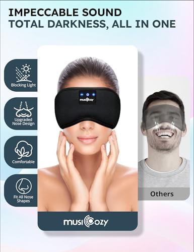 Ultimate Bluetooth Sleep Mask with High-Definition Sound: Perfect for Side Sleepers Seeking Unmatched Comfort and Entertainment – Experience Enhanced Connectivity, Crisp Audio, and Stylish Relaxation for Restful Nights and Mindful Moments – Ideal Gift for Music Lovers and Meditative Souls
