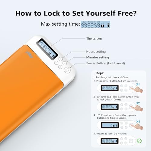 Cell Phone Lock Box with Timer,Portable Timed Phone Lock Box for iPhone and Android Phones, Self-Control Timer Phone Locker to Help Kids,Students Focus Back – Enhanced Compatibility and Speed