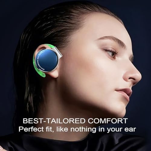 Premium Open-Ear Bluetooth Headphones V5.3 – Secure Fit Sports Audio with Advanced Noise Cancellation, Long Battery Life, and Universal Compatibility for Fitness, Commuting, and Everyday Use