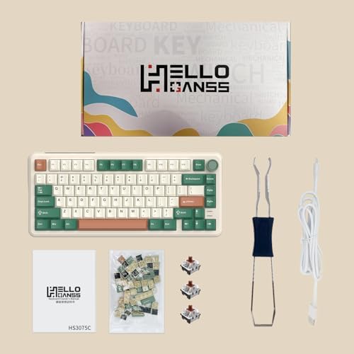 Elevate Your Gaming and Typing with the 75% Wired Hot Swappable Mechanical Keyboard – Customizable RGB Backlighting, Ergonomic Design, and Metal Volume Knob for Ultimate Control (Peach Linear Switch) – Perfect for Gamers and Professionals Alike!