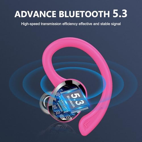 Premium Bluetooth 5.3 Wireless Earbuds – IP7 Waterproof Sport Headphones with 48-Hour Battery Life, Noise-Cancelling Mic, and 3 D Hi-Fi Stereo for Ultimate Workout Performance – Perfect for Running and Gym Enthusiasts