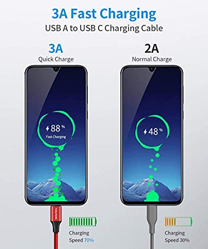 10-Foot Braided USB C Cable Trio – Fast Charging 3 A – Perfect for i Phone 16/15 Pro Max & Samsung Galaxy S Series – Durable Design for Home, Office, and Travel – Ultimate Compatibility & Efficiency in Charging and Data Transfer