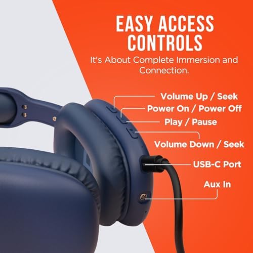 Transform Your Listening Journey with Premium Foldable Bluetooth Over-Ear Headphones – Superior Noise Isolation for Ultimate Focus, Plush Foam Ear Cushions for Extended Comfort, and Built-in Microphone for Effortless Communication – Perfect for Fitness Enthusiasts and Travel Lovers Alike, Unisex Design for All Users