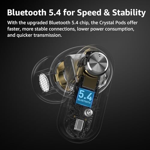 TOZO Hybrid Active Noise Cancelling Wireless Earbuds – Advanced Bluetooth 5.4 for Rapid Pairing, Immersive Deep Bass with 10 mm Drivers, AI-Powered Noise Cancellation via 4 Microphones for Crystal-Clear Calls, Fully Customizable 32 EQ Settings through TOZO App, Stylish and Waterproof Design for Comfort During Extended Wear