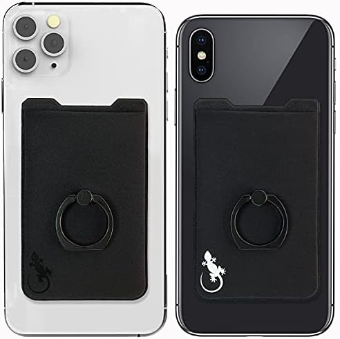 Gecko Ring Wallet: Multifunctional Phone Card Holder & Finger Grip Stand – Universal Compatibility for All Smartphones – Durable Adhesive & 360-Degree Rotation – Effortless Access to Cards & Cash – Ideal for Selfies & Streaming – Black & White Design – Trusted American Brand with 90-Day Warranty