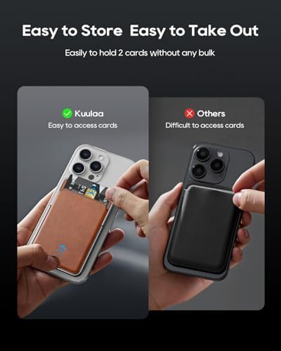 Ultra-Slim Kuulaa Mag Safe Wireless Power Bank 5000 m Ah – 20 W Fast Charging Portable Charger with Magnetic Wallet & Stand for i Phone 15/14/13/12 Pro Max – High-Performance USB-C Battery Pack for On-the-Go Convenience