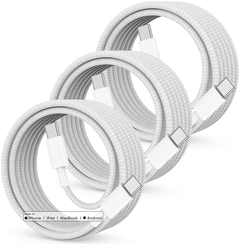 Elevate Your Charging Game with the 2-Pack 10 FT Carplay USB C Charge Cable for i Phone 16/15 Pro Max – 60 W Fast Charging, Durable Design, and Sleek Red Aesthetic for Seamless Connectivity Across All Devices Including Mac Book Pro/Air and i Pad