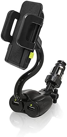 Bracketron Tek Grip 12 V Power Dock Phone Holder with Dual Charging Ports – Hands-Free, Adjustable Gooseneck Mount for i Phone, Samsung Galaxy, Google Pixel, LG, and More – Ultimate Compatibility and Convenient Navigation Solution