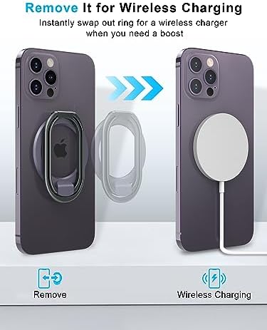 2025 SUPERONE Mag Safe Phone Ring Holder – Versatile Adjustable Magnetic Kickstand & Detachable Grip for i Phone 12-16 Series – Vibrant Purple for Enhanced Wireless Charging & Effortless Hands-Free Functionality – Transform Your Smartphone Use with Style and Practicality