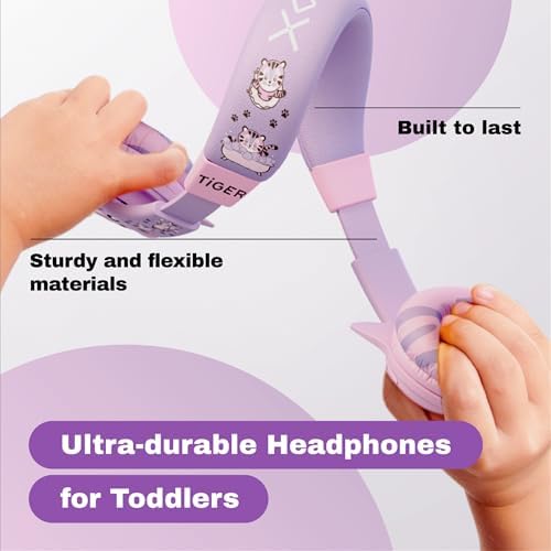 Kidrox Safe Sound Wired Toddler Headphones – Volume-Limited 85 d B Child-Friendly Headset for Ages 1-7 | Lightweight, Durable Design Perfect for Travel on Airplanes and Cars | Comfortable Fit for Tablets, i Pads, and More – Ensuring Safe Listening and Ultimate Entertainment Enjoyment