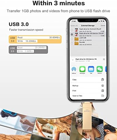 High-Speed 512 GB MFi Certified USB 3.0 Flash Drive – Versatile 4-in-1 External Storage for i Phone, i Pad, Android & PC – Effortless Photo & Video Transfer, Secure Backup, and Enhanced Memory Expansion – Stylish Pink Design