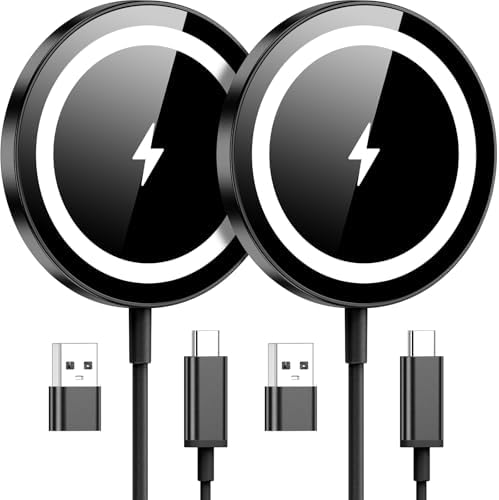 Magnetic Wireless Charger Duo for Apple Devices – 15 W Fast Charging Pad for i Phone 12-16 Pro Max, mini & Air Pods 2/3/4/Pro – Secure Magnetic Connection, Sleek Silver Finish for Modern Tech Aesthetics – Optimal Compatibility & Effortless Charging Experience