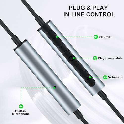 ASKUBSKU Advanced USB Gaming Headset with Noise-Canceling Microphone – 7.5 Ft Wired Earbuds for Enhanced Audio on PC & Laptop, High-Quality Sound for Gaming and Online Meetings, Integrated Mute Feature, Green – Perfectly Compatible with Surface & Switch, Ergonomic Comfort for Prolonged Use