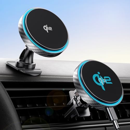 Revolutionary Qi2 Certified 15 W Mag Safe Wireless Car Mount Charger – 360° Rotatable Design for i Phone 12 to 16 Series, Perfect for Dash & Vent Installation – Ultimate Magnetic Charging Solution for Modern Drivers