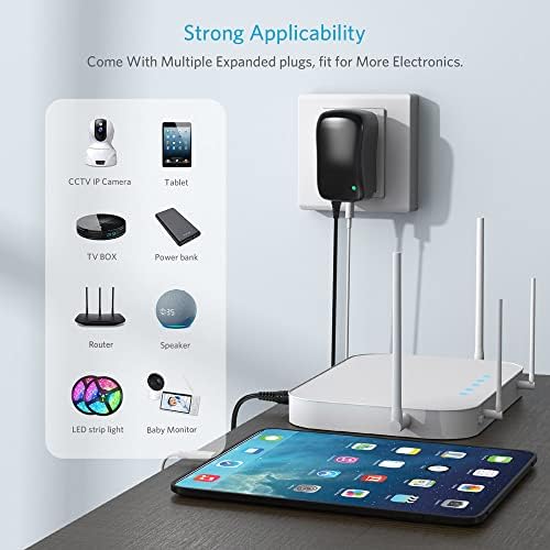 Belker 41 W Universal Multi-Voltage AC/DC Power Adapter – Energy Efficient Charger for 6 V to 24 V Devices – Compact, Lightweight Solution for Smartphones, Routers, MP3 s, Tablets & CCTV Cameras – Reliable 1.5 A Max Output with Overcurrent & Overheat Protection