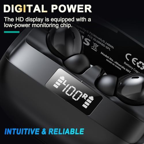 Premium Wireless Earbuds with Cutting-Edge Active Noise Cancellation & Powerful Deep Bass – Featuring 4-Microphone ENC for Crystal-Clear Calls, 40-Hour Playtime with LED Battery Indicator, IPX5 Waterproof Rating for Ultimate Durability, and Advanced Bluetooth 5.4 for Rapid Device Pairing – Perfect for Audiophiles and Professionals Seeking Exceptional Sound Quality and Performance