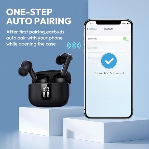Unleash Your Sound Potential with BAFONE Wireless Bluetooth Earbuds – 60-Hour Playtime, IPX5 Waterproof Durability, and Ergonomic In-Ear Comfort for Active Users. Featuring an LED Battery Indicator for Instant Status Check, These High-Performance Earbuds Offer Effortless Pairing with Smartphones, Laptops, and TVs. Ideal for Athletes and Professionals, Experience Crystal-Clear Calling with the Built-In Microphone. Immerse Yourself in Superior Sound Quality and Long-Lasting Performance – Your Go-To Solution for Music Enjoyment and Seamless Communication, Anytime and Anywhere!