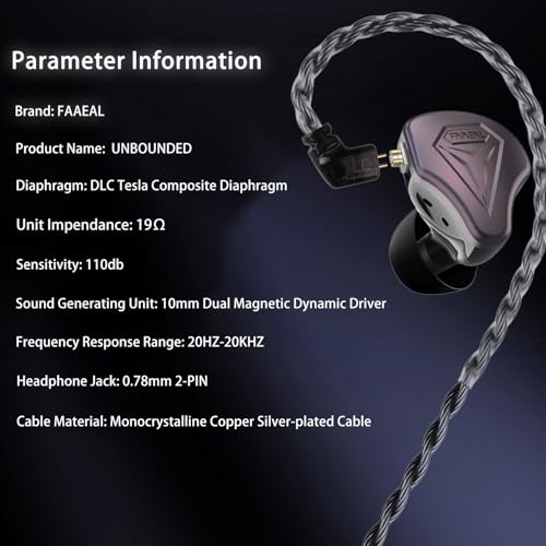 Elevate Your Audio Experience with FAAEAL Hybrid IEM Earphones – Premium Hi-Fi Wired In-Ear Monitors Featuring Advanced Composite Diaphragm Technology, Durable CNC Metal Design, and Detachable QDC-2 PIN Cable for Audiophiles and Musicians Seeking Ultimate Sound Clarity and Personalization