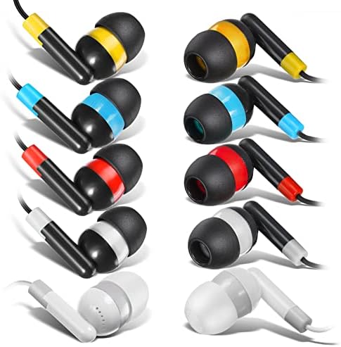 Colorful Disposable Earbuds Headphones 30-Pack for Classroom Use – Hygienic Multi-Color Earphones for Kids, Compatible with Computers, Laptops & i Pads – Lightweight & Convenient Audio Solution for Students