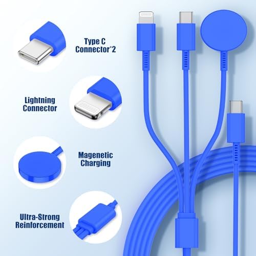 Premium 5 W Fast Charging USB C Cable for Apple Watch – 6 ft Magnetic Charger, MFi Certified, Compatible with Series SE2/8/7 & All Sizes 38 mm to 45 mm – Reliable & Efficient Power Solution for On-the-Go Users