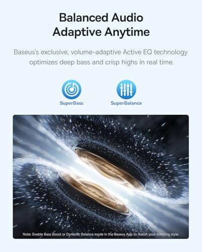 Baseus Bass BP1 Pro Noise Cancelling Wireless Earbuds – Immersive Hi-Res Audio with LDAC, 55-Hour Playtime, and 6-Mic AI Call Clarity – Waterproof IP55 for All-Weather Use, Next-Gen Bluetooth 6.0 for Seamless Connectivity – Elevate Your Listening Experience Instantly