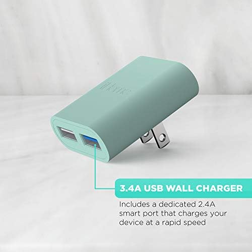 i Home 2-Port USB Wall Charger – Compact Dual Port AC Adapter for Rapid Device Charging – Flat Design for Travel & Home Use – Enhanced Compatibility with Smartphones & Tablets – Safe, High-Speed Charging Solution