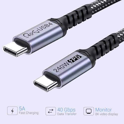 10 FT USB C 3.1 Gen 2 Cable – 2 Pack for High Speed 10 Gbps Data Transfer & 100 W Fast Charging, 4 K 60 Hz Video Output Compatible with Mac Book Pro, Galaxy S21, Thunderbolt 3 – Ultimate Connectivity Solution for Power Users