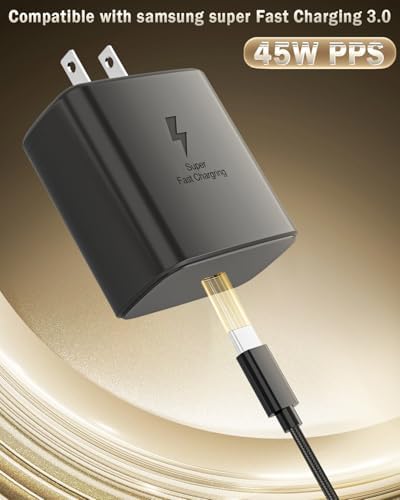 Dual Pack 45 W USB-C Fast Charger for Samsung Galaxy – Essential Rapid Charging Solution for S25/S24/S23/S22/S21/S20/Note 10 Plus – Lightweight, Travel-Friendly Wall Adapter with Superior Safety Features