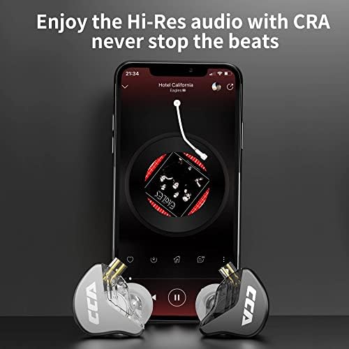 Premium CCA CRA In-Ear Monitor Earphones – Ultra-Thin Dynamic Driver for Superior Clarity & Deep Bass, Tangle-Free Removable Cord with Mic for Seamless Calls, Ergonomic Design for Extended Comfort & Compatibility Across Devices