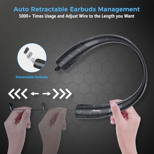 Revolutionize Your Sound with the 2-in-1 Neckband Bluetooth Headphones & Portable Speaker – Ultra-Lightweight 99 g Design, Retractable Earbuds for Simple Storage, Built-in Mic for Effortless Hands-Free Calling – Ideal for Home, Office, and Outdoor Adventures – Superior Sound Quality & Universal Device Compatibility