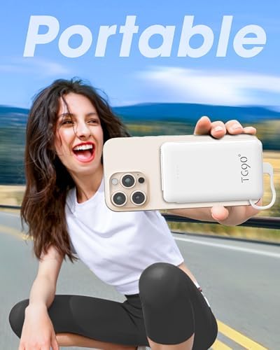 Ultra-Compact TG90° Portable Charger: 5000 m Ah Power Bank with Integrated AC Wall Plug and Triple Output for i Phone and Android Devices – Fast Charging Made Effortless and Convenient