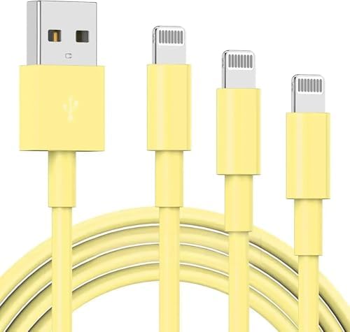 Premium 3-Pack Apple MFi Certified Lightning to USB Charger Cables – 6 FT Durable Fast Charging Cords for i Phone 13/12/11/11 Pro/11 Max/X/XS/XR/XS Max/8/7/6 – Enhanced Performance and Extended Reach for Seamless Device Connectivity
