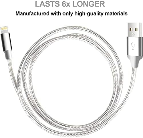 Premium 5-Pack i Phone Charger Set: MFi Certified Nylon Braided Fast Charging Cables (3 FT, 6 FT, 10 FT) for i Phone 14/13/12/11/X/Max/8/7/6/5/SE/i Pad – Unmatched Durability & Versatile Lengths for Every Lifestyle