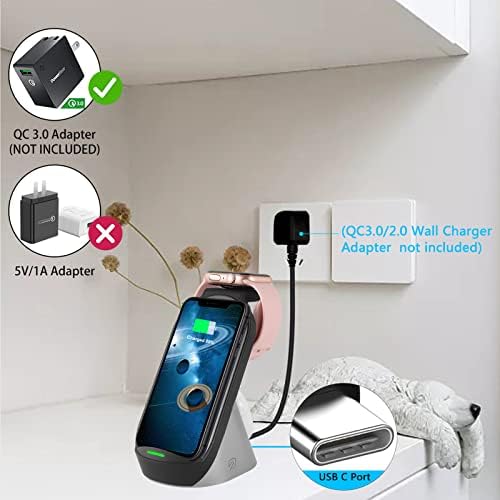 Ultimate 3-in-1 Wireless Charging Station for Apple & Samsung Devices – Fast 15 W Power Hub for i Phone, Apple Watch, Air Pods & Galaxy Buds – Sleek Multi-Device Organizer with Superior Safety Features and Enhanced Compatibility