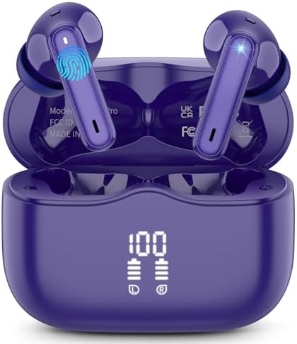 Premium Bluetooth 5.3 Wireless Earbuds with Deep Bass and 40-Hour Playtime – IP7 Waterproof In-Ear Headphones Featuring 4 HD Microphones for Crystal-Clear Calls and Ergonomic Comfort – Ideal for Android & i OS Users in Vibrant Green
