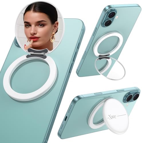 Cell Phone Stand Compatible with Magsafe Mirror Mount [Anti-Scratch & Portable] Girls Women Magnetic Travel Makeup Mirror Desk Fits for iPhone 16/15/14/13/12 Plus Pro Max (Frost) – Enhanced Compatibility and Speed